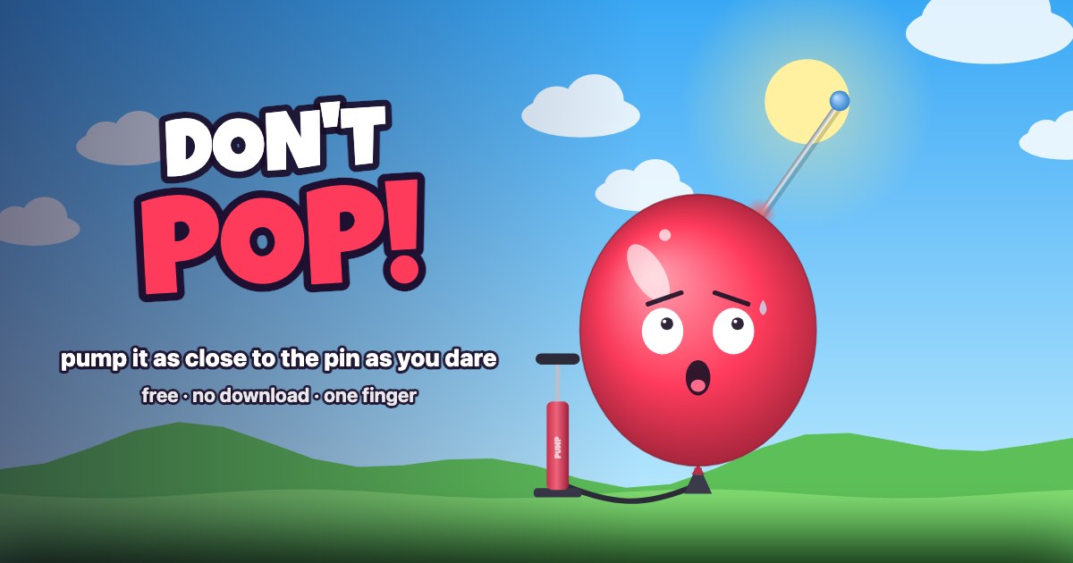 Don't Pop: a terrified red balloon pumped up to within 0.4 mm of a sewing pin